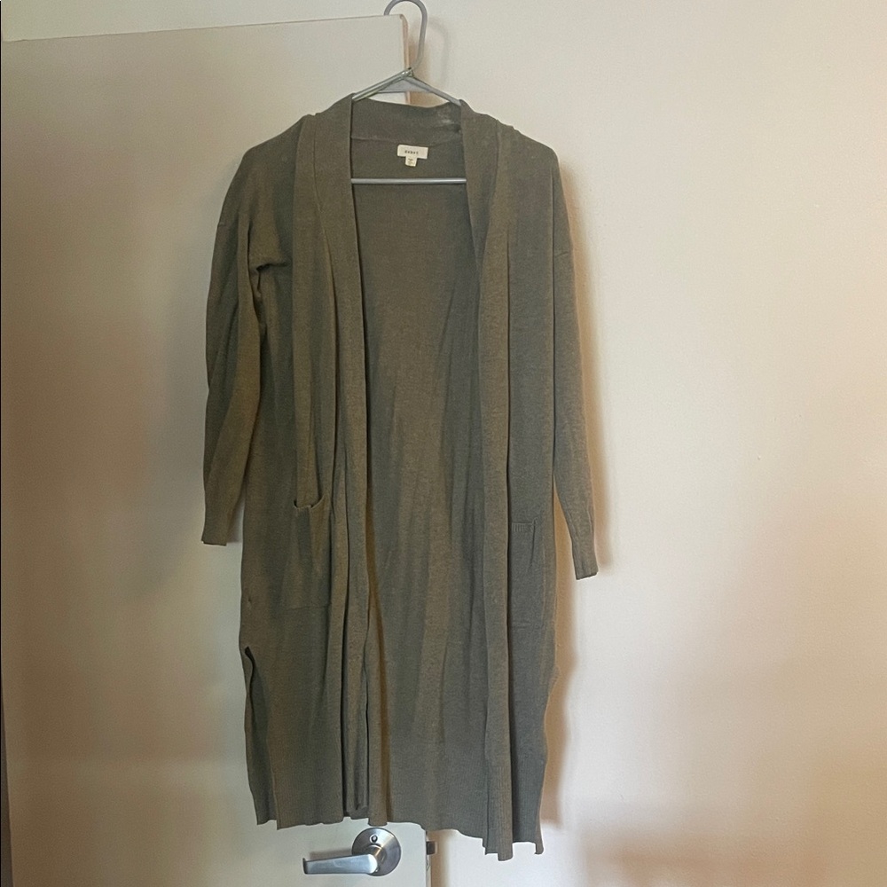 Debut Olive Long Cardigan Sweater
